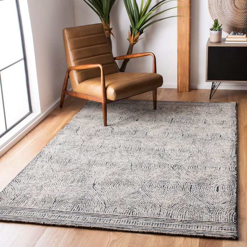 Abstract ABT340 Handmade Indoor Area Rug - Ivory/Chocolate - 5'x8' - Safavieh