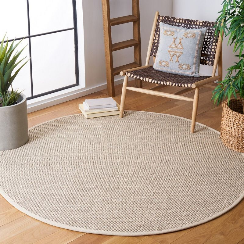 Natural Fiber NF143 Power Loomed Indoor Area Rug - Marble/Beige - 6' Round - Safavieh