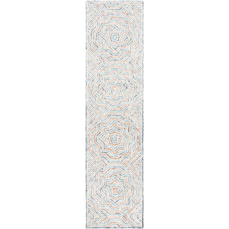 Capri CPR215 Tufted Indoor Runner Rug - Blue/Rust - 2'3"x9' - Safavieh