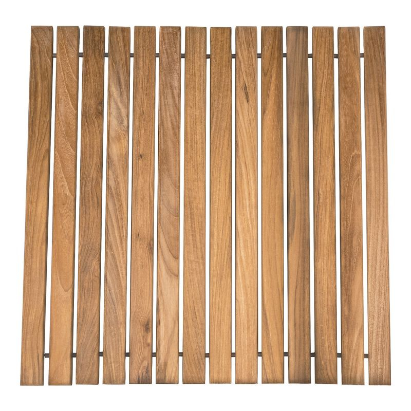 Nordic Teak 19.6" x 19.6" Natural Shower and Bath String Mat - Beige