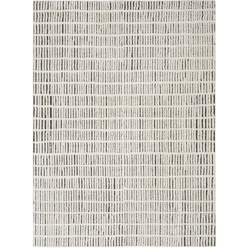 Nourison Cozy Modern Abstract Indoor Area Rug Ivory Black 7'10"x9'10"