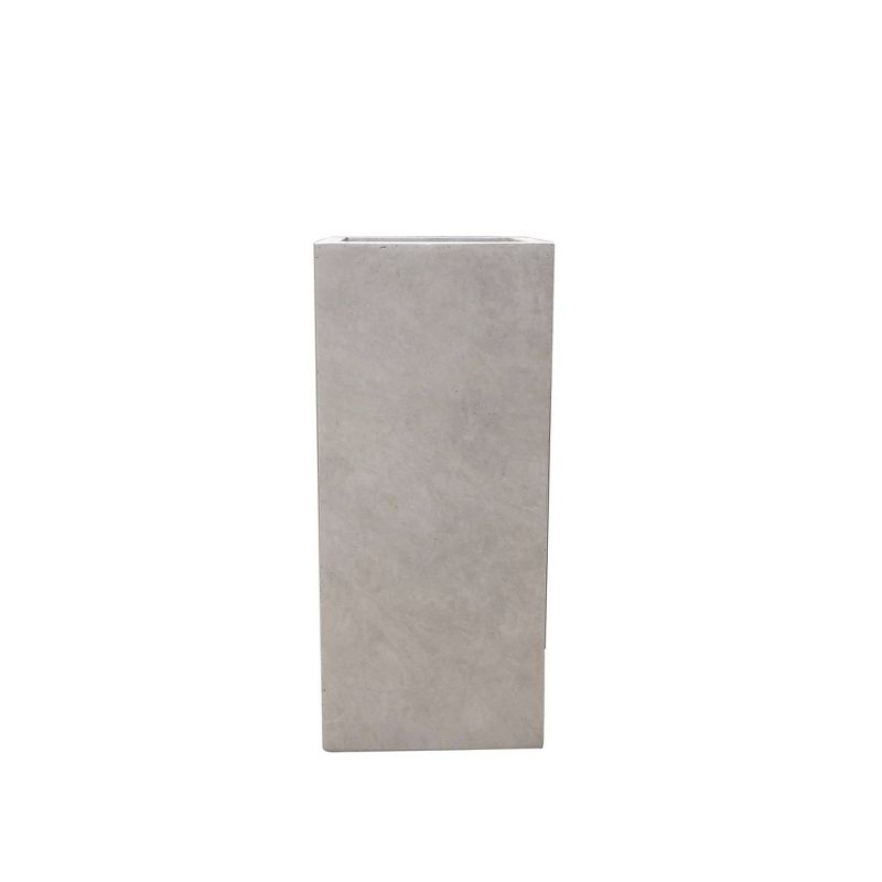 Rosemead Home & Garden, Inc. 14" Wide Kante Lightweight Durable Modern Tall Square Outdoor Decorative Planter Weathered Concrete Gray