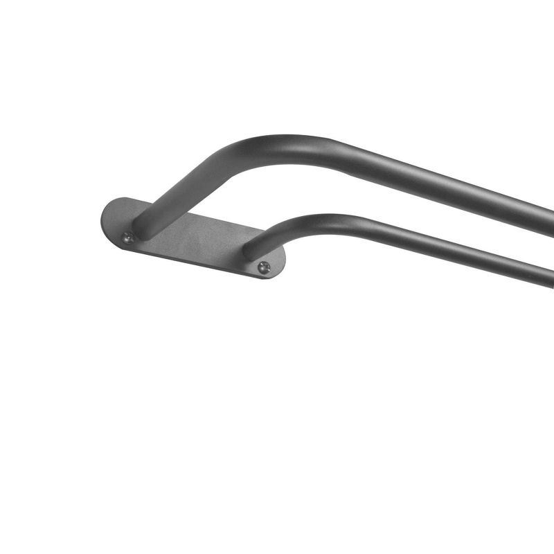 Exclusive Home 83.5"-120" Fetter Curtain Rod - Gunmetal: Adjustable Iron Single Rod, Matte Finish, 25 lb Capacity