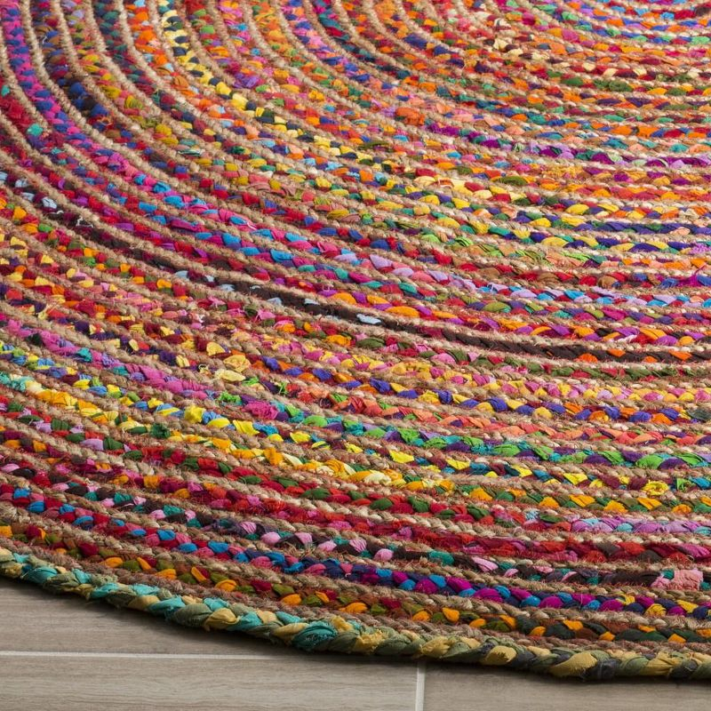 Cape Cod CAP202 Woven Indoor Area Rug - Red/Multi - 6'x6' - Safavieh