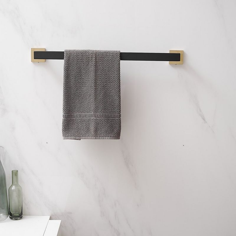 BWE 24 In. Modern Square Wall Mounted Single Bathroom Towel Bar Holder Rack Bath Accessories Hanger