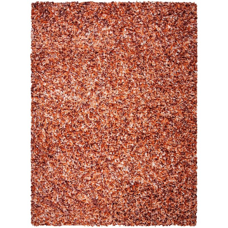 Rio Shag SG960 Hand Loomed Indoor Area Rug - Rust/Ivory - 8'x10' - Safavieh