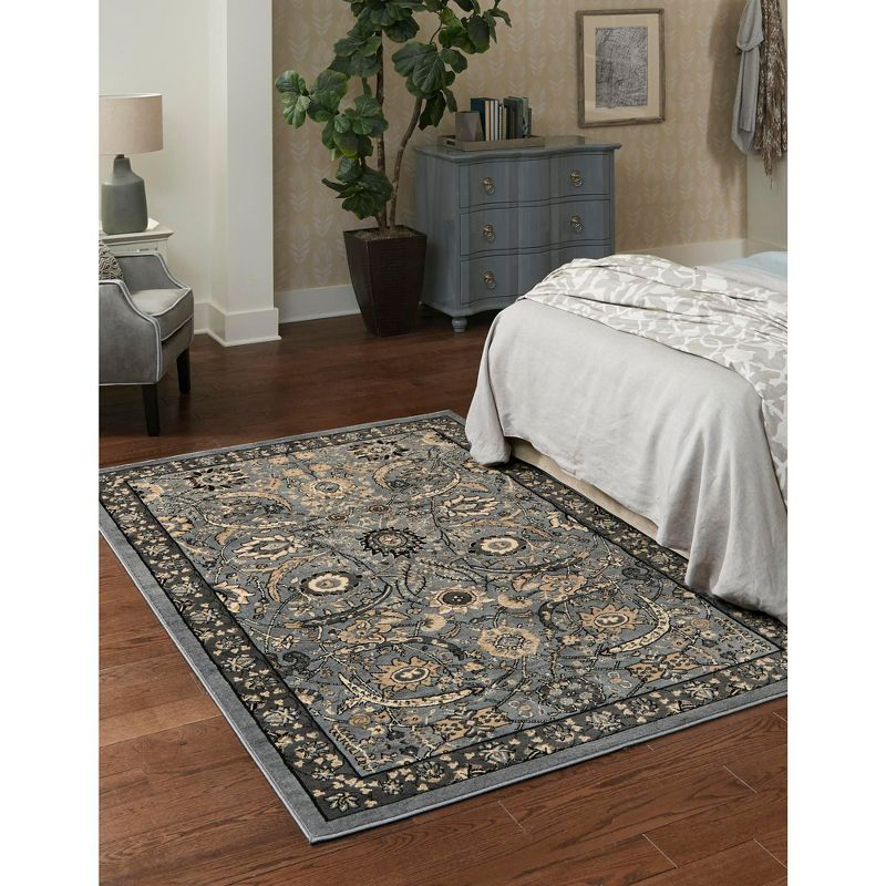Unique Loom 4' 1 x 6' 1 Dark Gray Espahan Cape Cod Area Rug