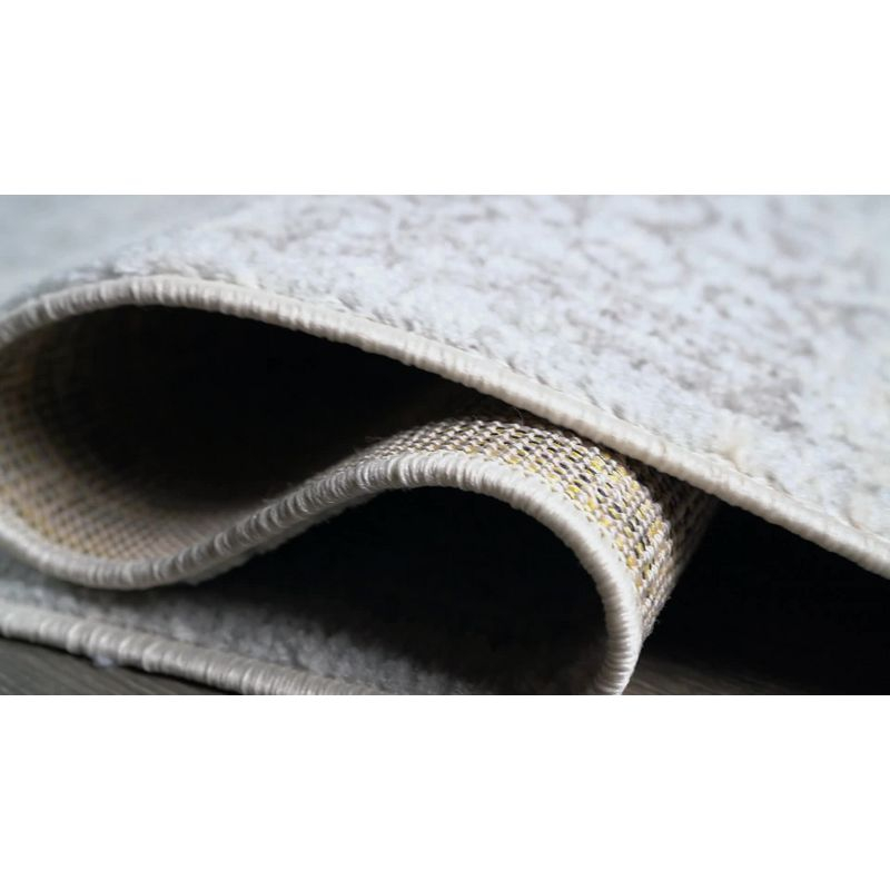 3'x5' Ferro Filigree Charcoal Black and White Area Rug, Cream/Blue - JONATHAN Y