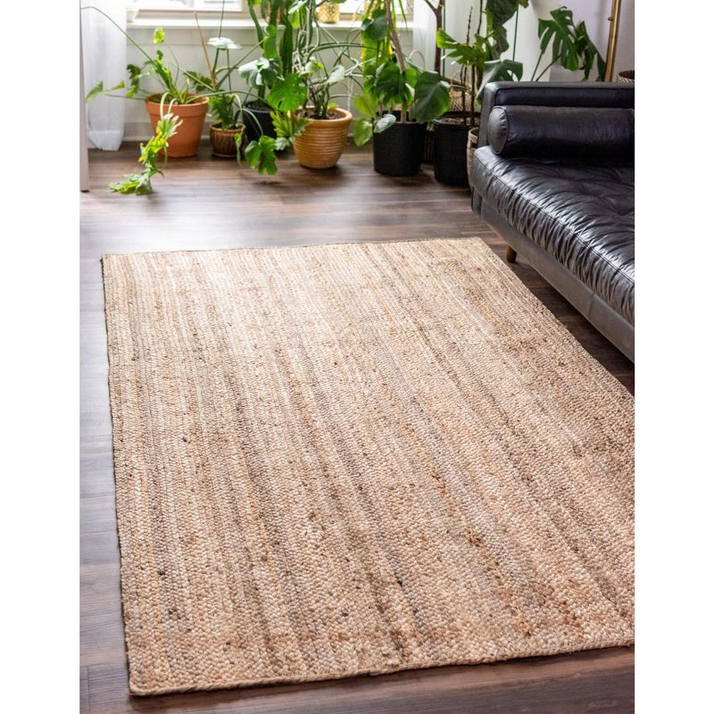 Unique Loom Braided Jute Collection Area Rug - Dhaka (5' 1" x 8' Rectangle Natural)