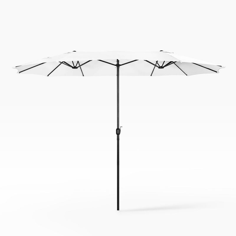 WestinTrends 15 x 9 Ft Double Sided Outdoor Twin Patio Market Table Umbrella, White