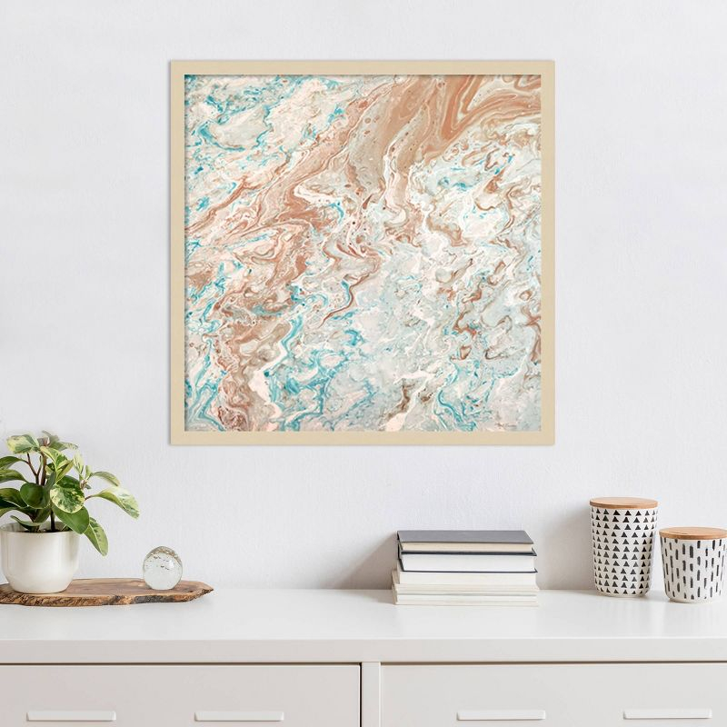Amanti Art 25"x25" Wild Lagoons Abstract by Marie Elaine Cusson Wood Framed Wall Art Print