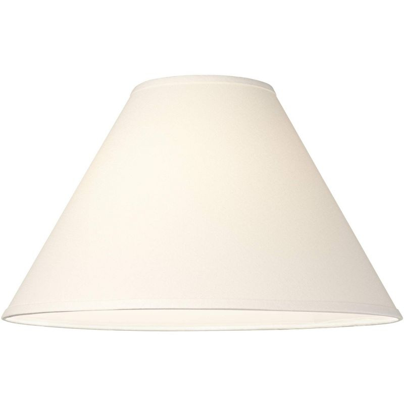 Springcrest Set of 2 Empire Lamp Shades White Linen Chimney Large 6" Top x 17" Bottom x 10" High Spider Harp and Finial Fitting