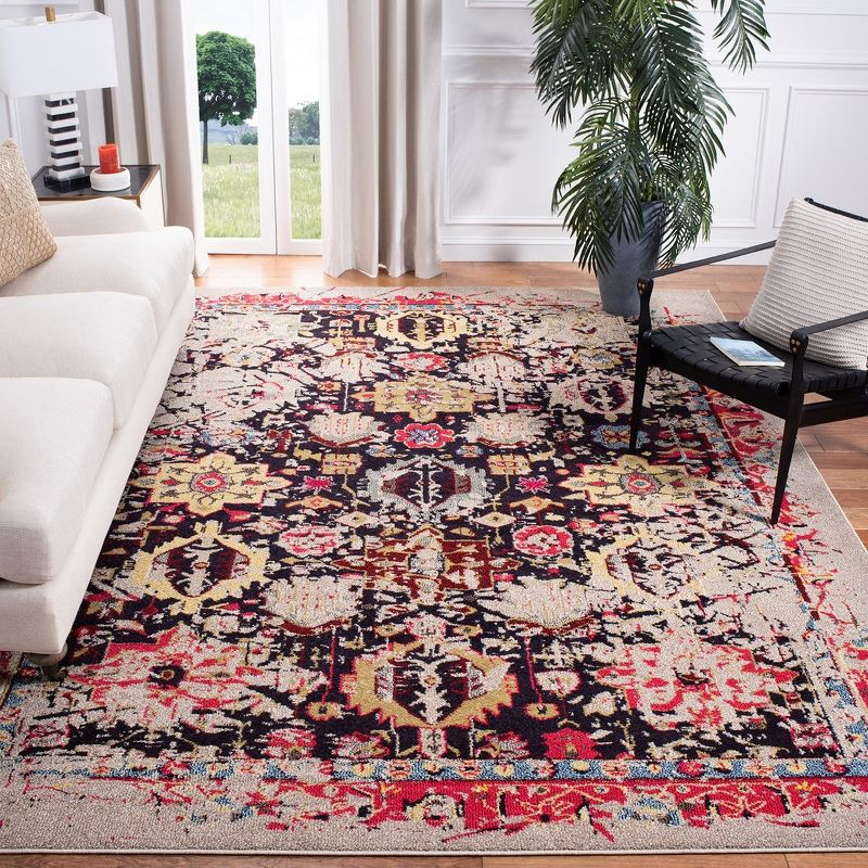 Monaco MNC206 Power Loomed Indoor Area Rug - Grey/Multi - 8'x11' - Safavieh.