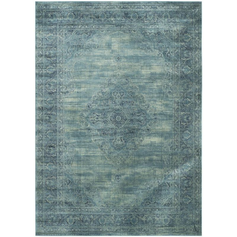 Vintage VTG112 Power Loomed Indoor Skid-Resistant Area Rug - Turquoise/Multi - 9'x12' - Safavieh