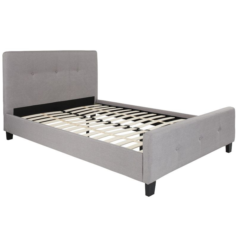 Flash Furniture Tribeca Full Size Tufted Upholstered Platform Bed in Light Gray Fabric