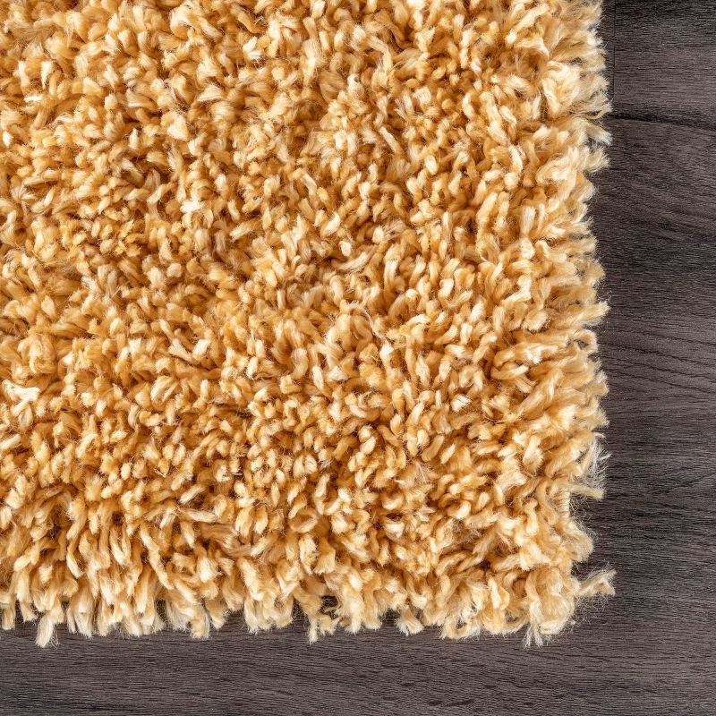 Nuloom Kara Solid 5x8 Shag Indoor Area Rug for Living Room Bedroom Dining Room Nursery, Yellow