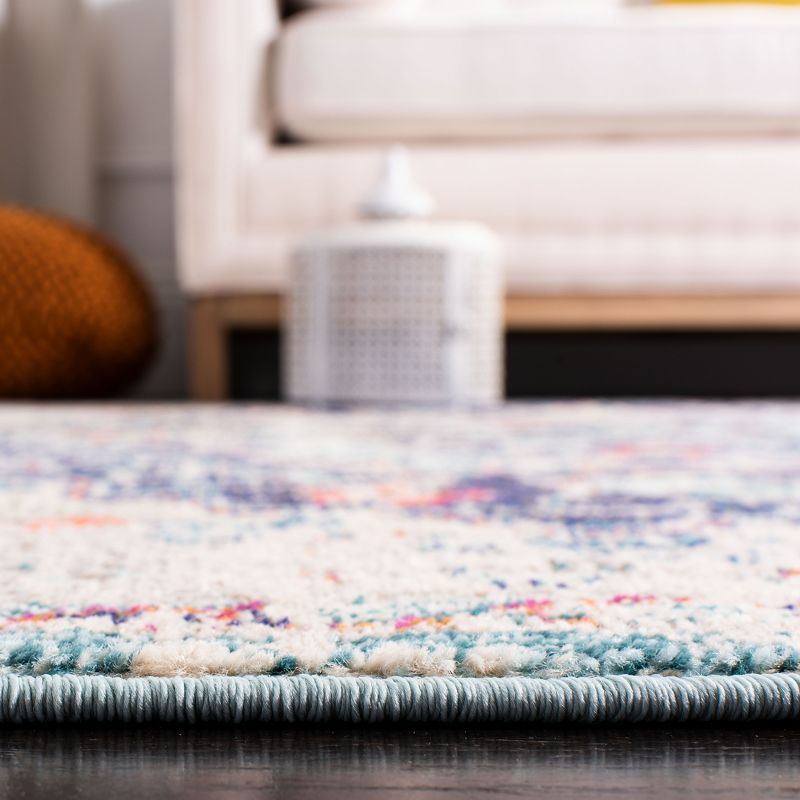 Madison MAD447 Power Loomed Indoor Area Rug - Black/Teal - 9'x9' - Safavieh