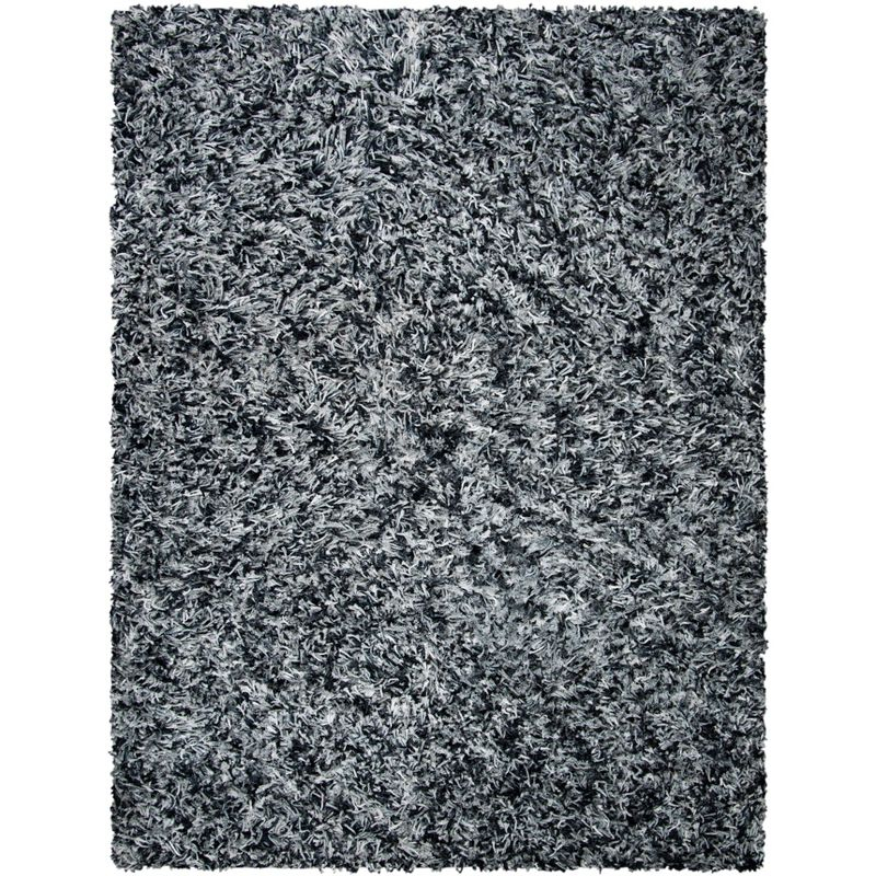 Rio Shag SG960 Hand Loomed Indoor Area Rug - Black/Ivory - 8'x10' - Safavieh