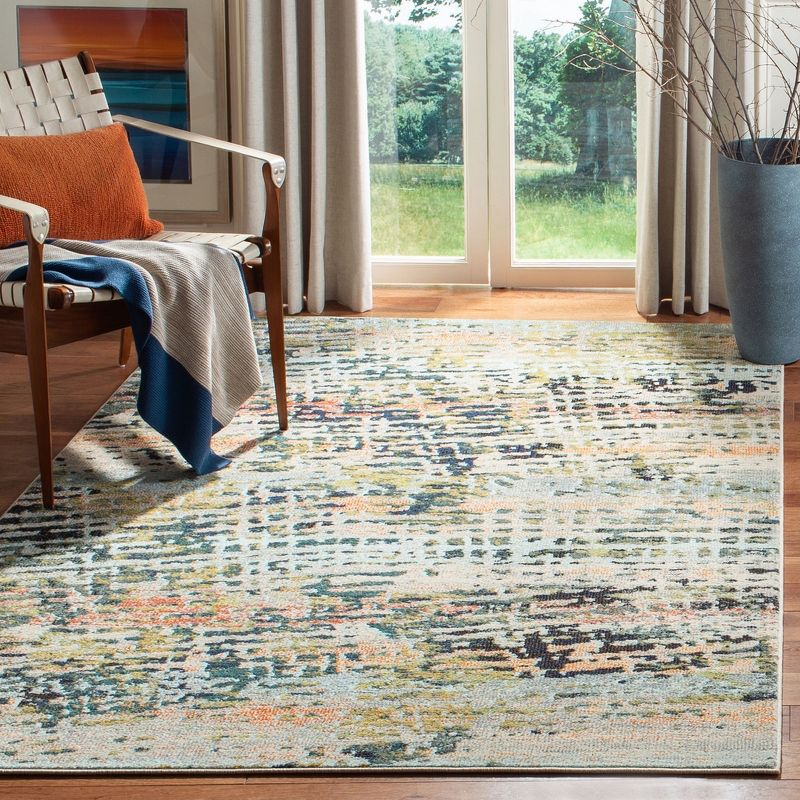 Madison MAD454 Power Loomed Indoor Area Rug - Beige/Navy - 5'3"x7'6" - Safavieh