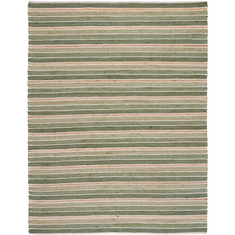 Striped Kilim STK312 Hand Woven Area Rug - Green/Natural - 6'x9' - Safavieh.