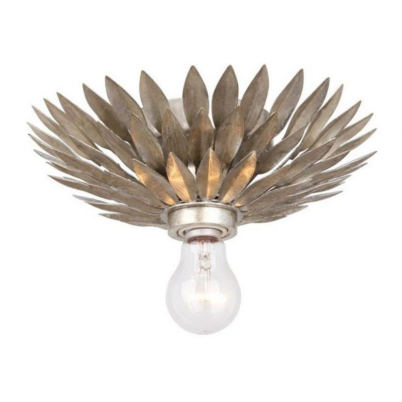 Crystorama Lighting Broche 1 - Light Flush Mount in  Antique Silver