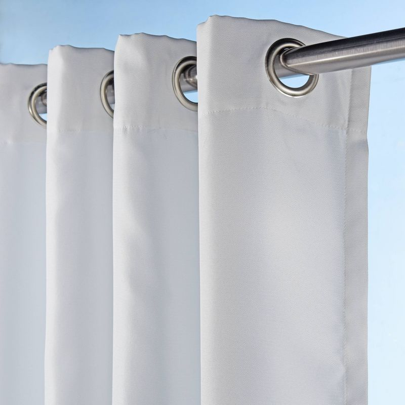 54"x84" Sun Zero Room Darkening Sailor UV Protectant Grommet Indoor/Outdoor Curtain Panel White: Patio Door Curtains