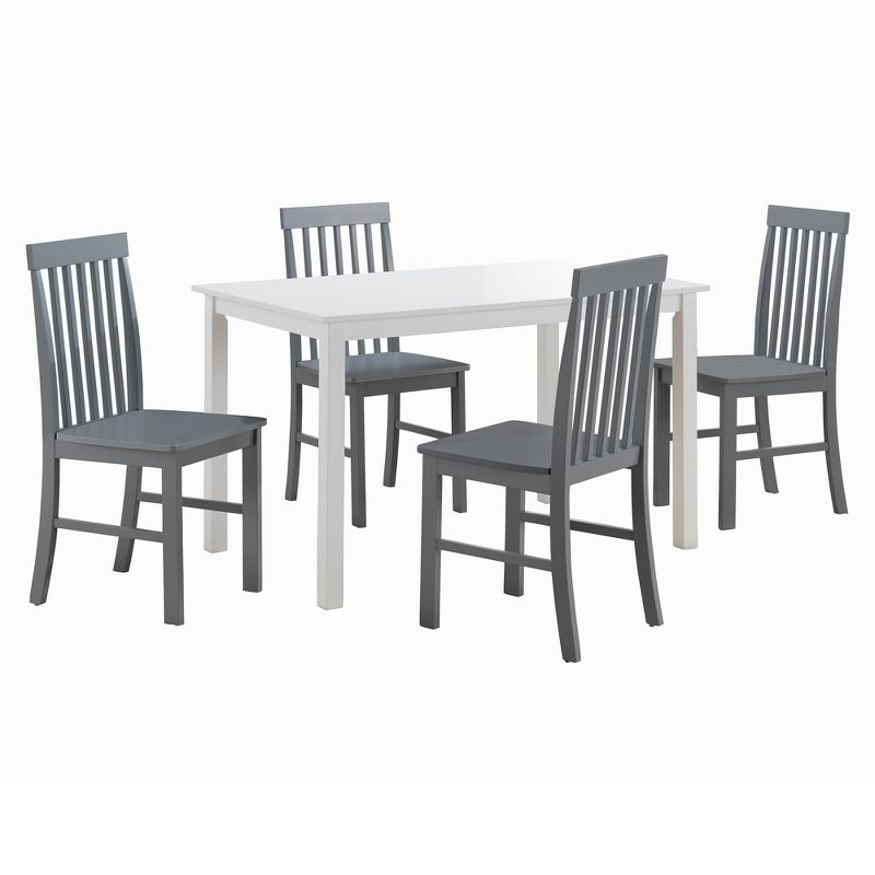 5pc Modern Two-Tone Kitchen Dining Set White/Gray - Saracina Home