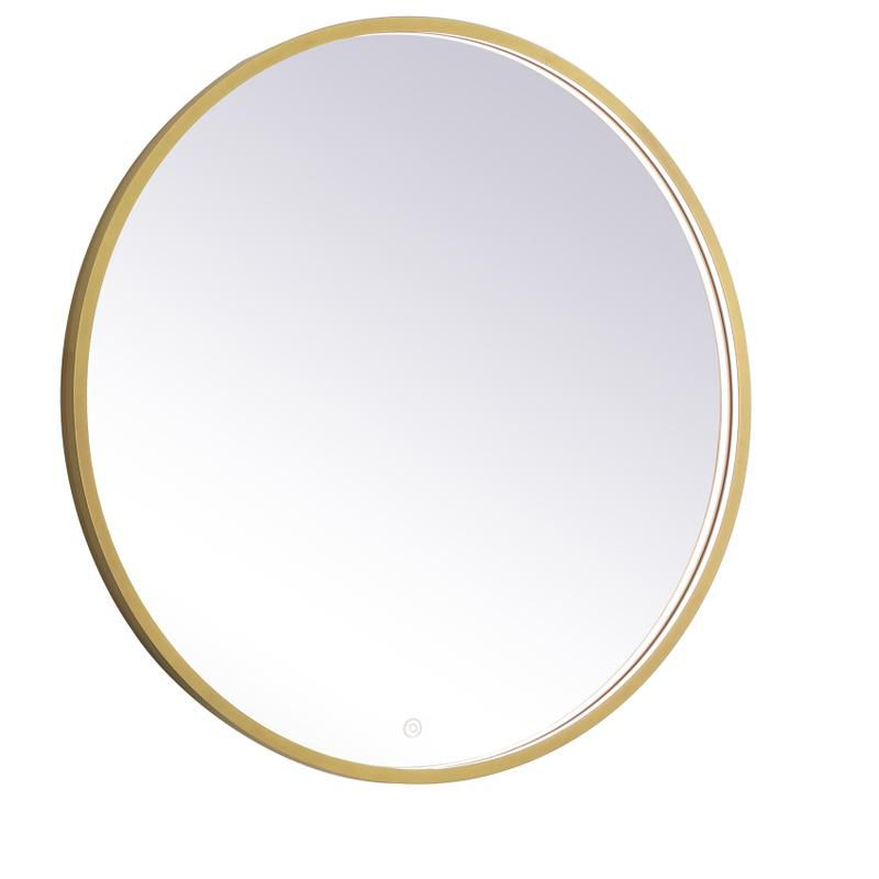 Elegant Lighting Pier 32 inch LED mirror with adjustable color temperature 3000K/4200K/6400K in brass