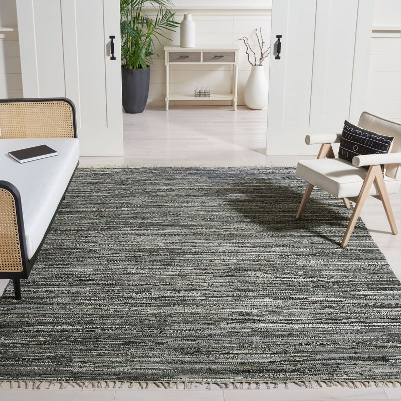 Rag Area Rug RAR128 Hand Woven Area Rug - Grey - 8'9"x11'9" - Safavieh.