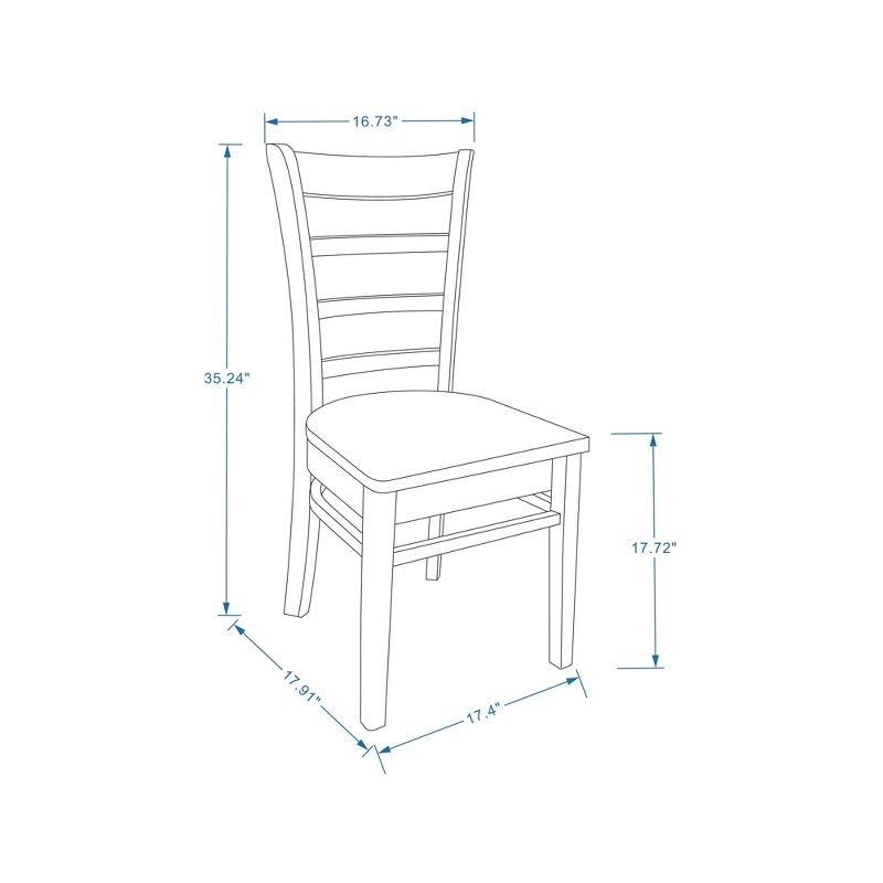 Glenwillow Home Slat Back Solid Wood Dining Chairs in Dark Walnut (Set of 2)