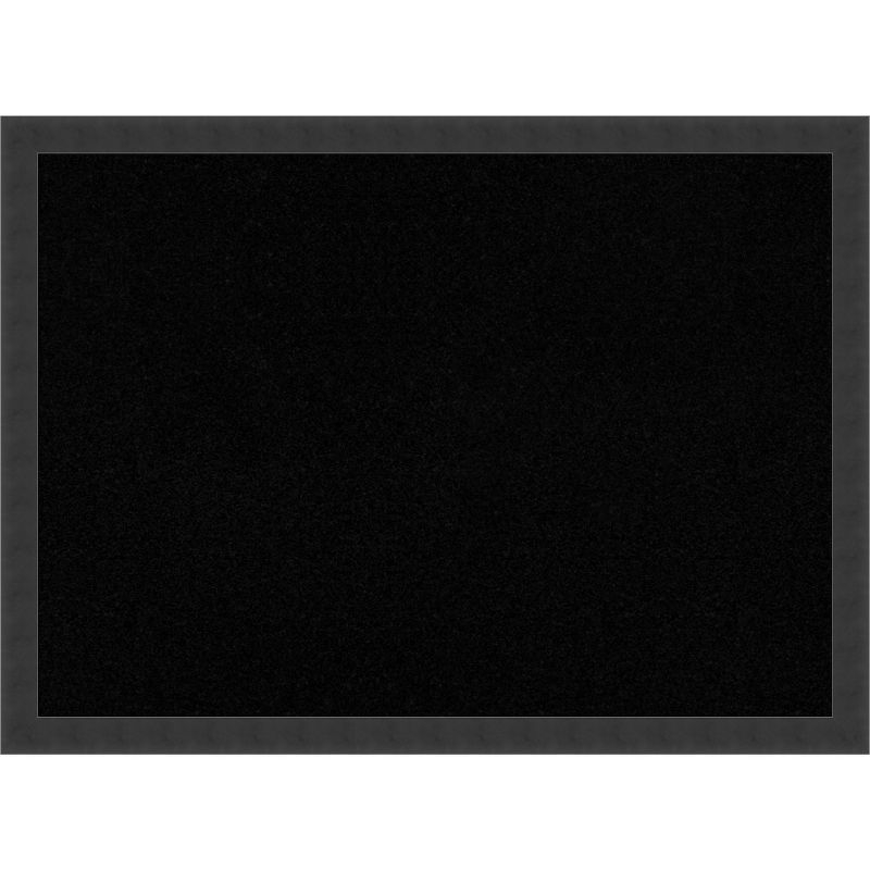 Amanti Art Black Cork Board Wood Framed Mezzanotte Black Bulletin Board 30 in. x 22 in.