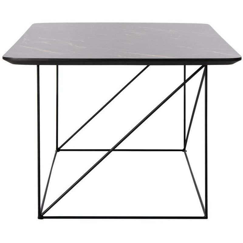Rylee Rectangle Coffee Table - Dark Sandstone/Black - Safavieh