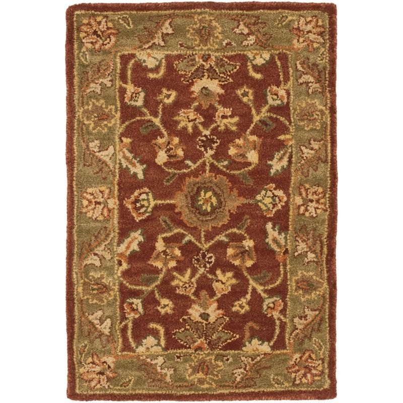 Golden Jaipur GJ250 Hand Tufted Accent Rug - Rust/Green - 2'x3' - Safavieh.