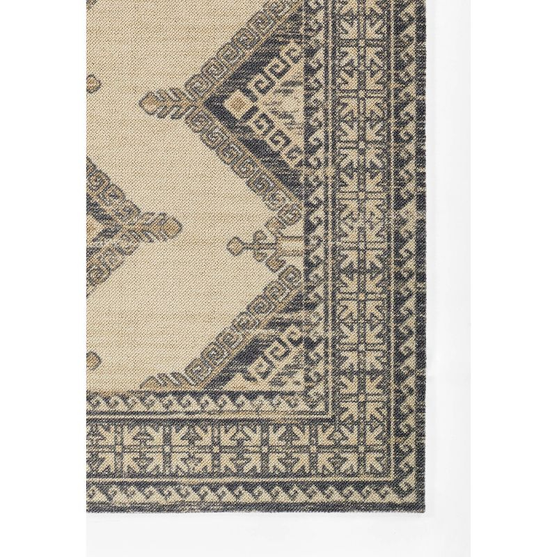 Momeni 2'x3' Anatolia Kez Medallion Machine Loomed Accent Rug Charcoal Gray: Wool & Nylon, Low Pile, Indoor Use
