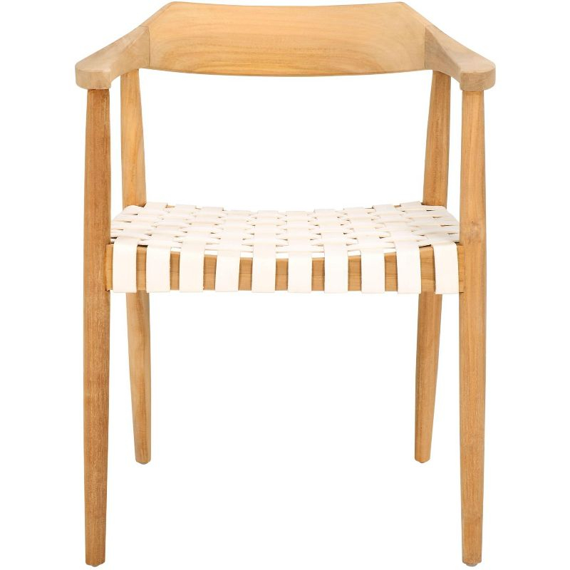 Amycus Accent Chair - ACH1202 - White/Natural Teak - Safavieh