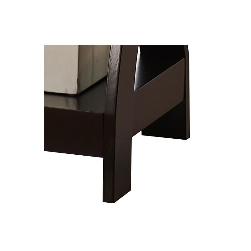 Kings Brand Furniture 3-Tier Wooden End Table with Shelves - Square Nightstand for Bedroom or Bookshelf - Espresso