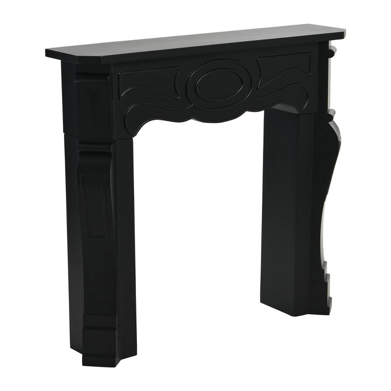 Storied Home Victorian Decorative Fireplace Mantel Black: Wall Mount, Fir Wood & MDF Frame, No Heat Output