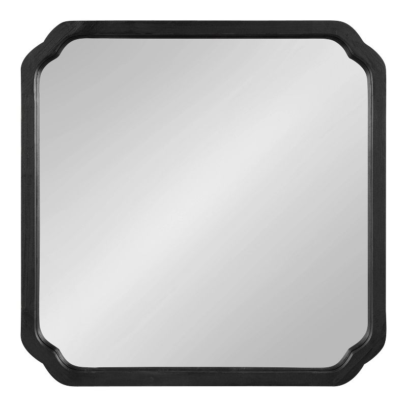Kate & Laurel All Things Decor 24"x24" Marston Farmhouse Rectangle Wall Mirror Black: Modern Square No Assembly, Wood Frame