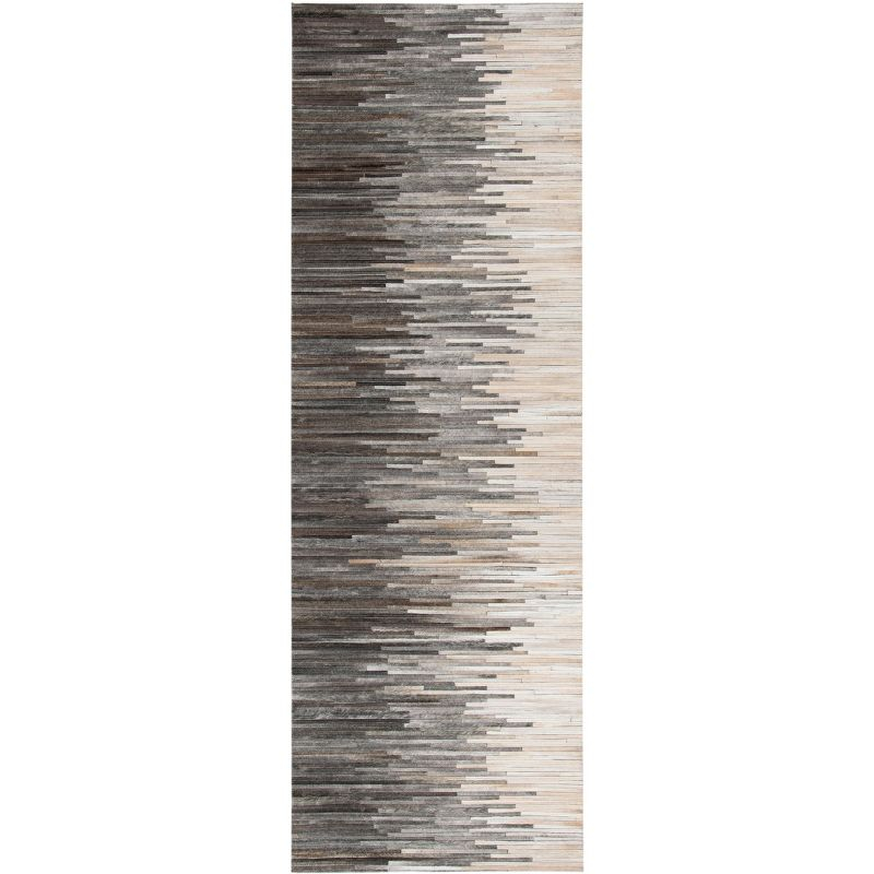 Studio Leather STL225 Hand Woven Indoor Runner Rug - Charcoal/Ivory - 2'3"x7' - Safavieh