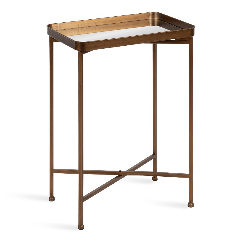 Kate and Laurel Celia Rectangle Metal Side Table, 18x12x26, Bronze