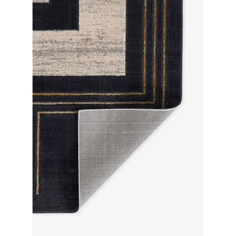 Momeni 5'1"x7'7" Edition Angular Machine Loomed Area Rug Charcoal Gray: Geometric Pattern, Indoor, Low Pile Polyester