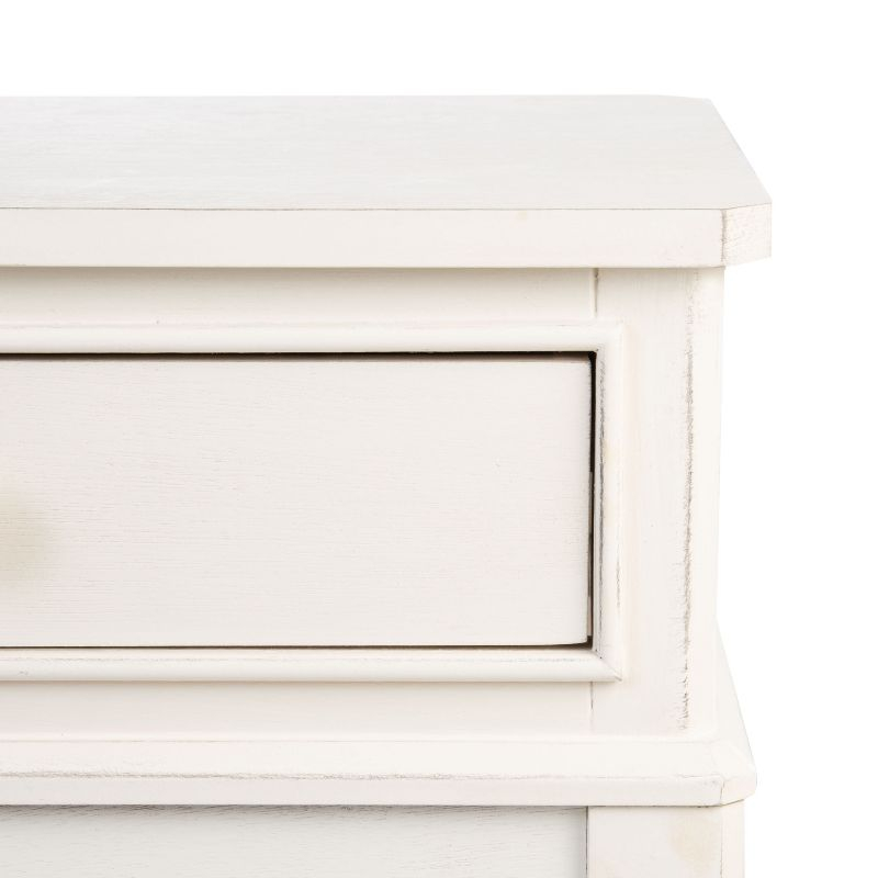 Opal 1 Drawer Accent Table - Distressed White - Safavieh.