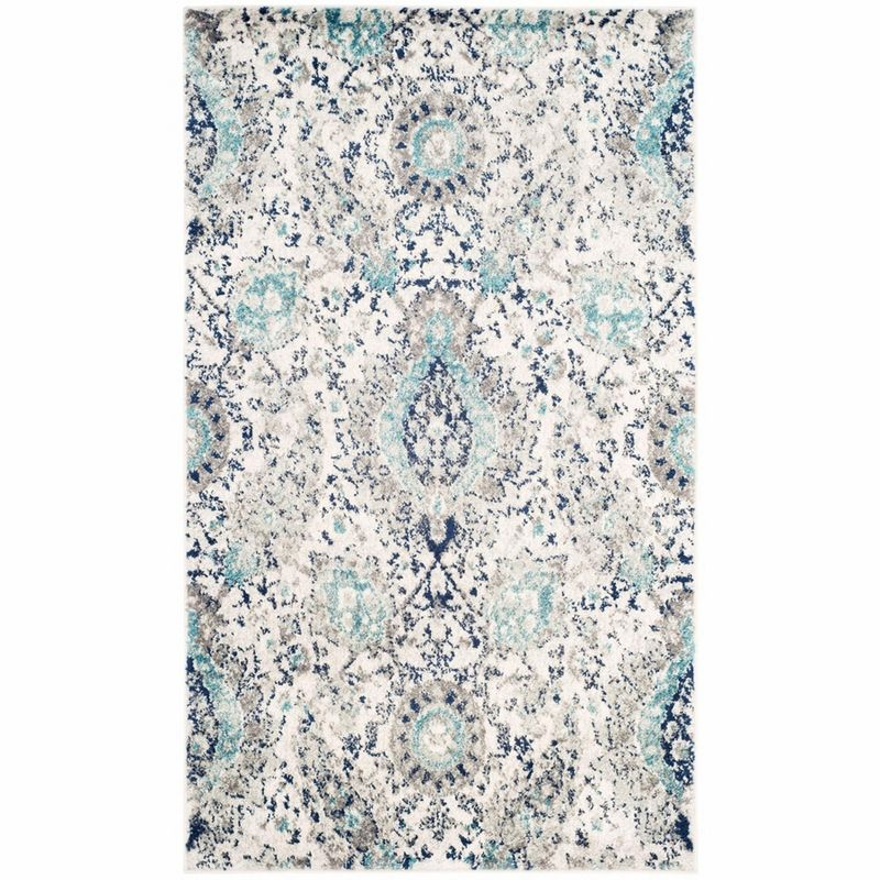 Madison MAD600 Power Loomed Indoor Accent Rug - Cream/Light Grey - 3'x5' - Safavieh