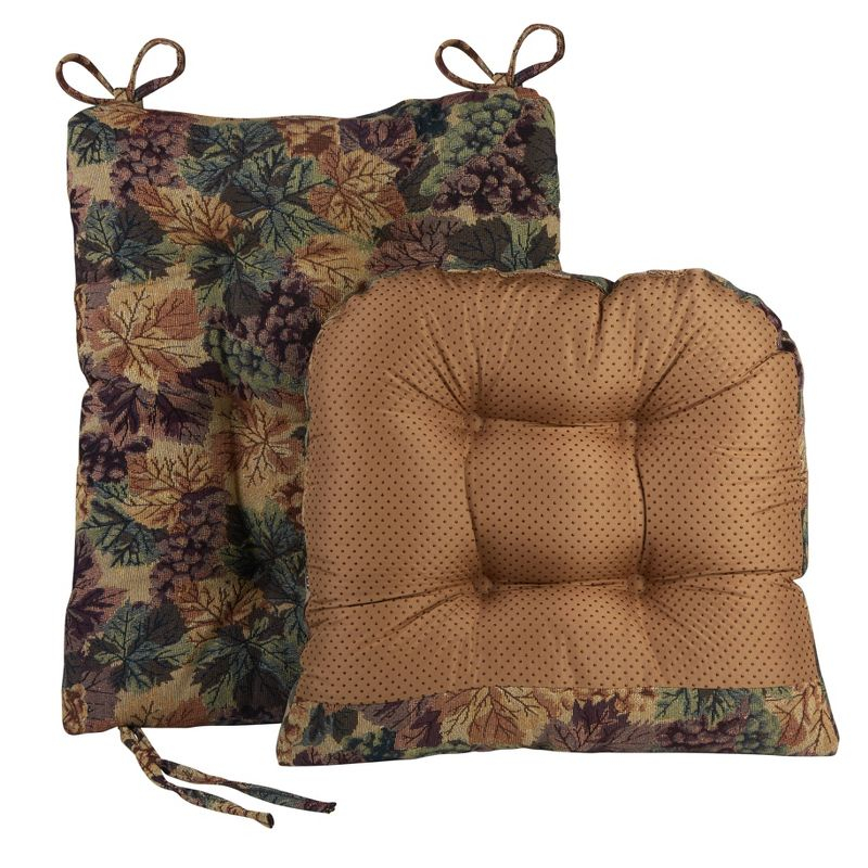 Gripper Jumbo Cabernet Rocking Chair Cushion Set Include Seat and Back Cushion: Solid Polyester & Cotton, Indoor, 21"x17"x3"