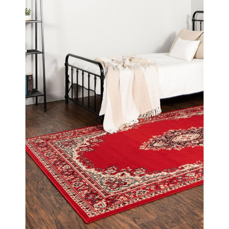 Unique Loom Reza Collection Area Rug - Washington (10'  x 13' 1" Rectangle Red/Black)