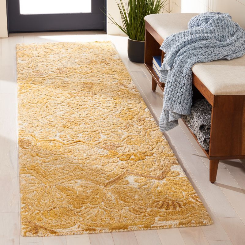 Marquee MRQ110 Hand Tufted Indoor Runner Rug - Yellow/Ivory - 2'3"x8' - Safavieh