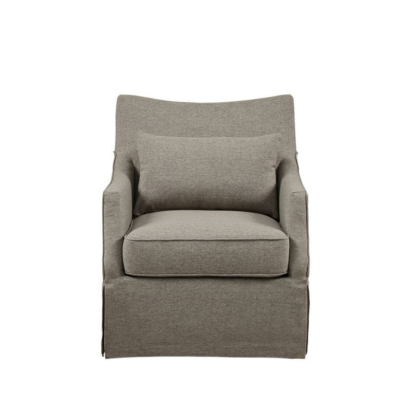 Martha Stewart London Skirted Swivel Chair Tan: Upholstered Polyester, No Assembly Required