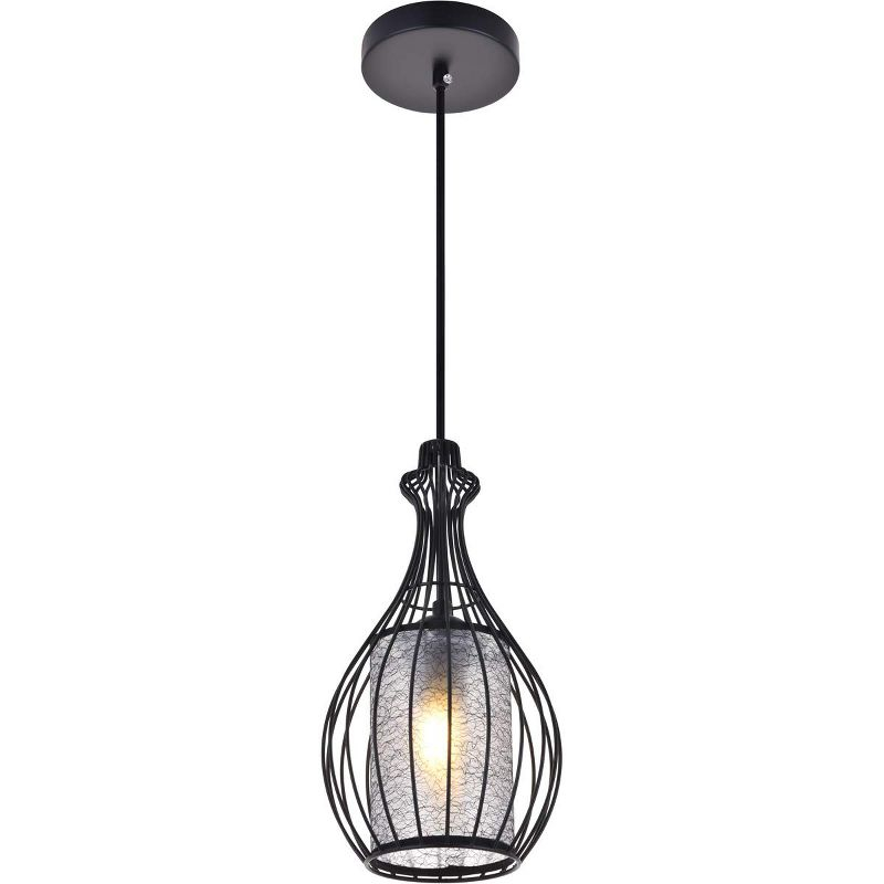 Elegant Lighting Miya 1 Light Black Pendant
