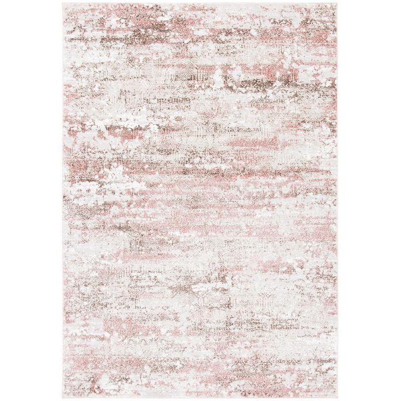 Meadow 500 MDW585 Power Loomed Indoor Area Rug - Beige/Pink - 4'x6' - Safavieh