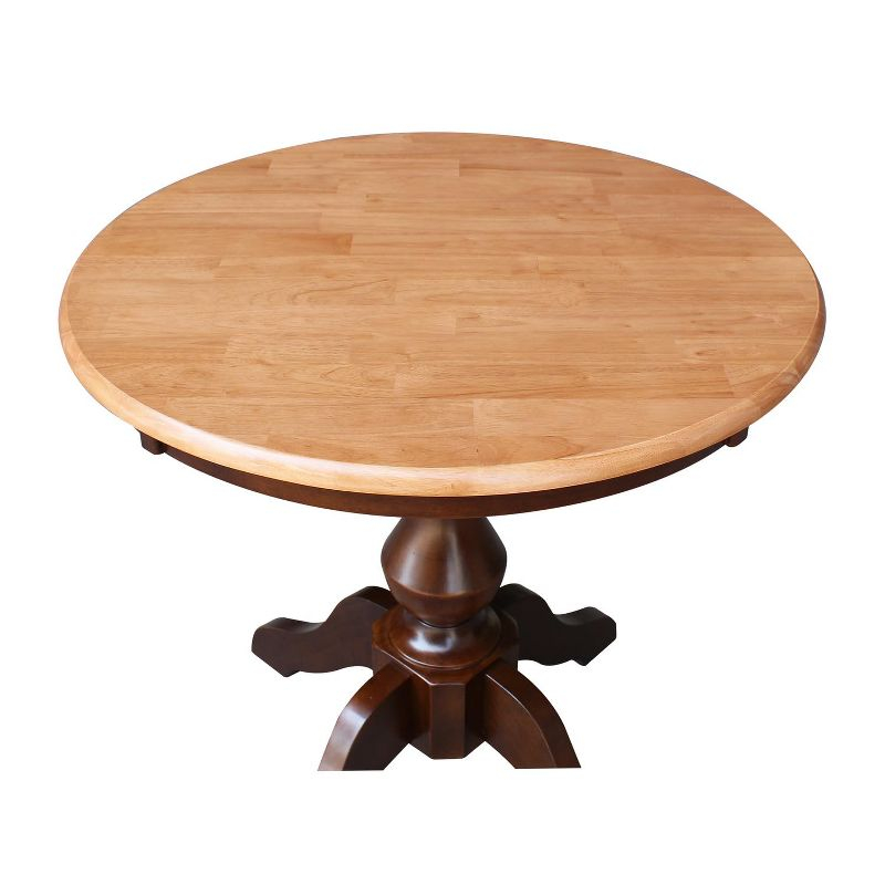 International Concepts 30" Round Top Pedestal Table-28.9" H, Cinnamon/Espresso